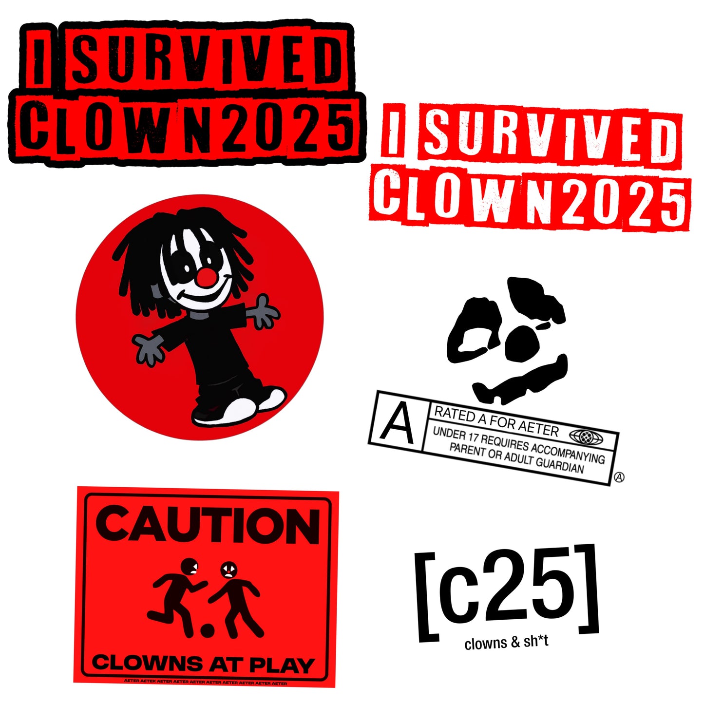 Aeter Clown Stickers (6 Pack)